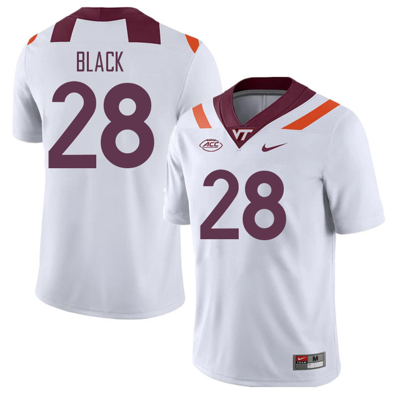 Men #28 Chance Black Virginia Tech Hokies College Football Jerseys Stitched Sale-White - Click Image to Close